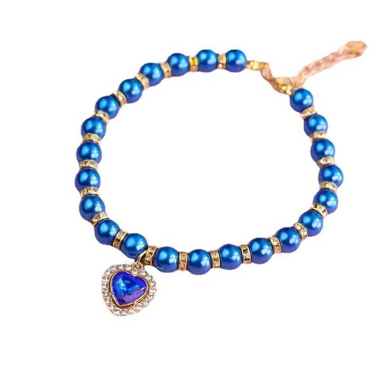 Cat Collar Pet Pearl Necklace Pet Collar Cat and Dog Jewelry Love Diamond Pet Products for Dog Birthday Gift Photo Accessories W250219