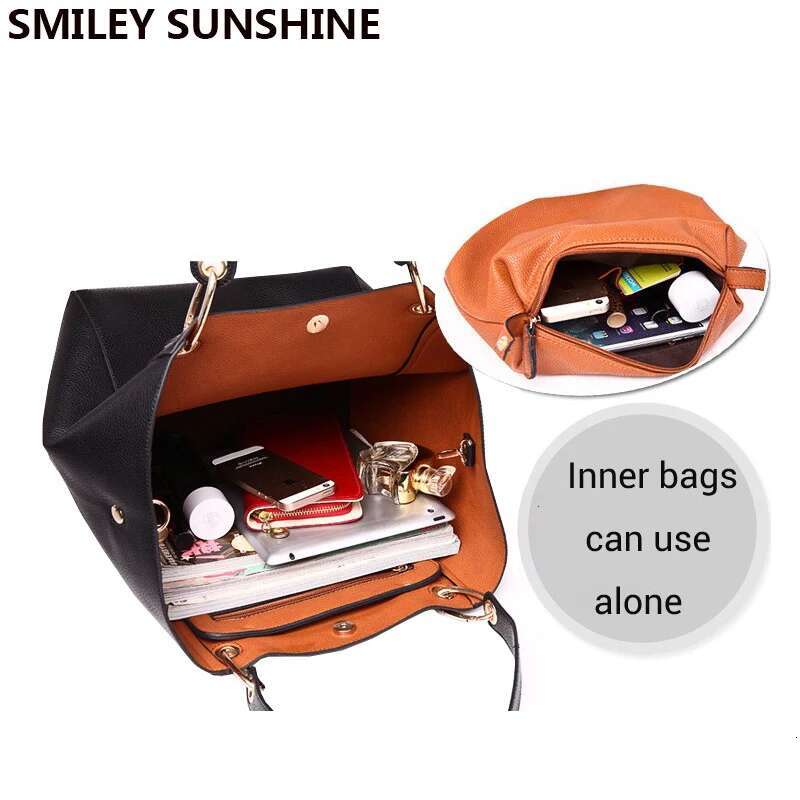 Brown 2021 Women Messenger Large Shoulder Big Leather Female Genuine Black Handbag Ladies Crossbody Bag Sac A Main Femme