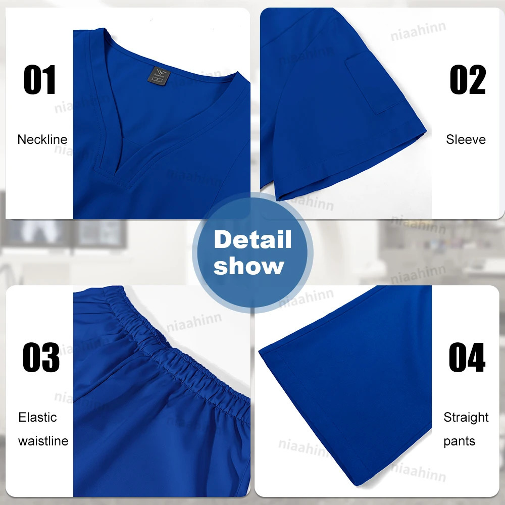 Wholesale Scrubs Uniforms Sets Scrub Stretch Suit Healthcare Nursing Articles Unisex Woman Men Uniform 250219