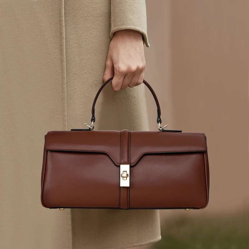 Soft Cow Leather For Women Large Elegant Ladies Handbag Black Crossbody Satchels Purses