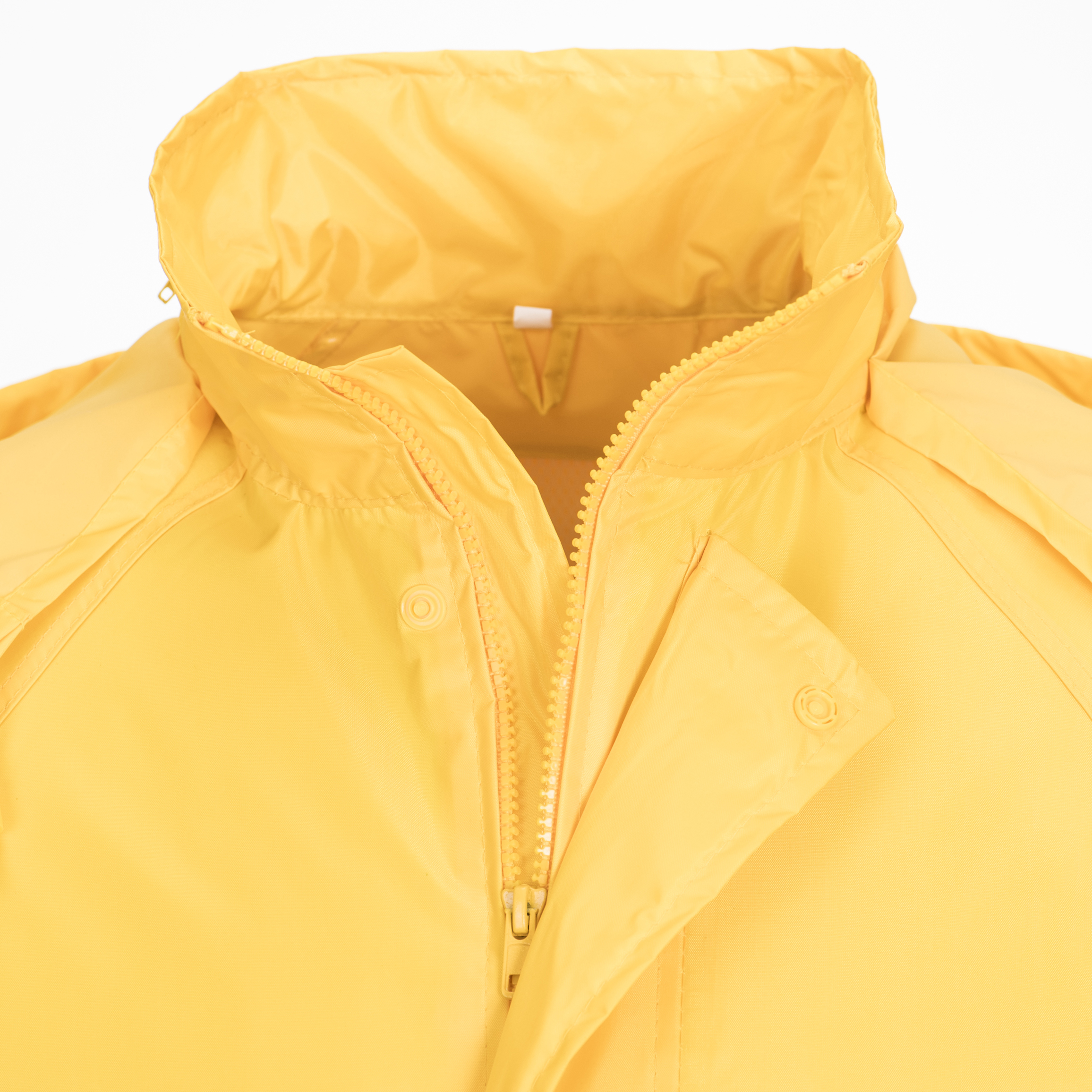 Elastic-Adjusted Hooded PVC Raincoat with Safety Striping - Waterproof Polyester Material RS001