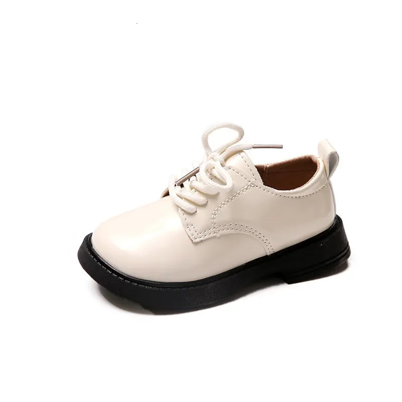 Spring Autumn Children Leather Shoes School Kids Oxfords Unisex Toddler Boys Black Dress Shoes Girls Wedding Lace-up Shoes 250219