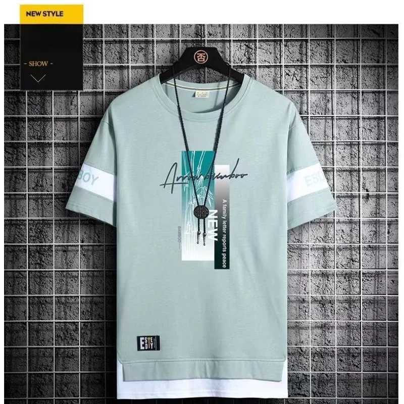 T-Shirt for Men Set Black White Sports T-shirt Shorts Two Piece Casual Set Mens Fashion Trend Short Sleeve Tshirt PrintedXJ250218