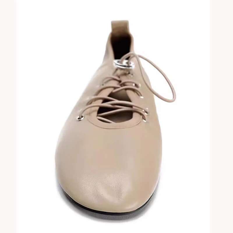 Fashion round toe lace up women ballet flats casual pumps