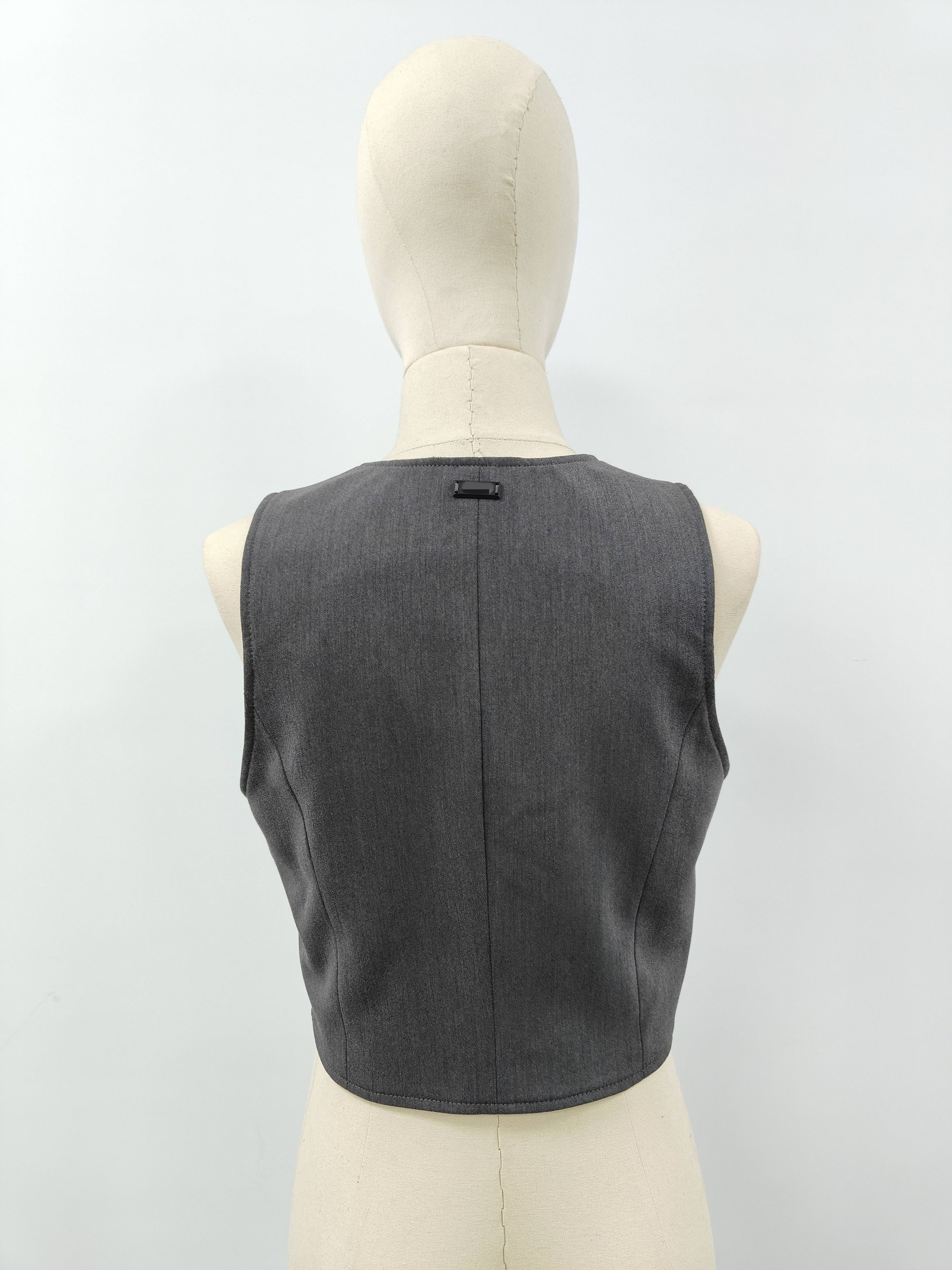 Grey Slim Fit Single Breasted Tailored Blazer Vest