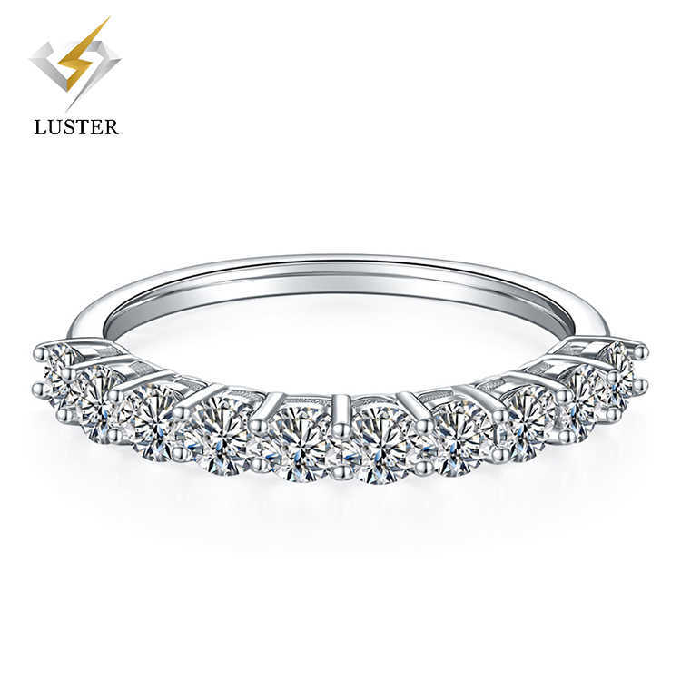 0.5u Thick White Gold Sterling Silver 925 Ring Moissanite Jewellery Moissanite Silver Ring