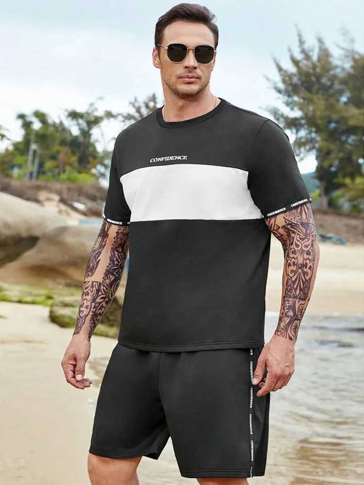 New Summer Vacation Leisure Daily 3D Mens Sports Wear Large Round Neck Short sleeved T-shirt Shorts Set Casual Street ClothingXJ250218