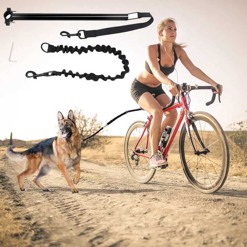 Bicycle Walking Dog Leash Dog Leash Removable Elastic Dog Bicycle Leash Metal Leash Cycling LiugoXJ250218