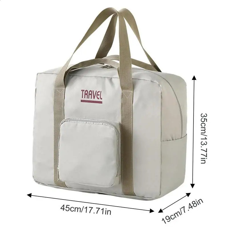 Foldable Travel Bag Travel-Friendly Tote Bag With Large Capacity Lightweight Gym Bags With Two Way Zipper For Exercising 250214