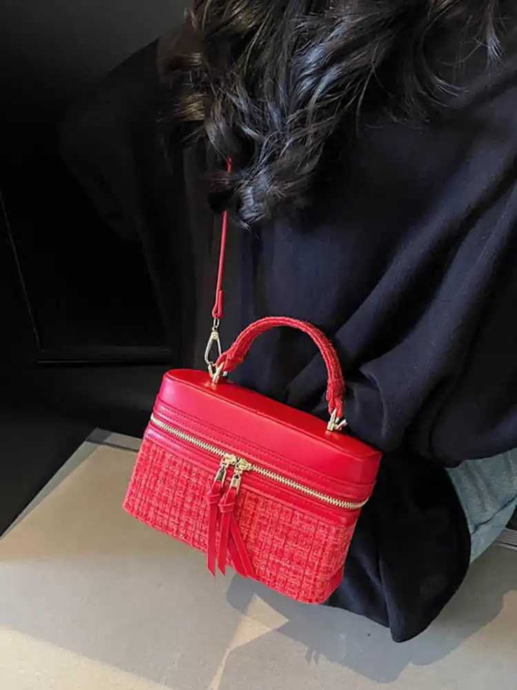 Advanced sensory handheld luggage for women fashionable PU leather luxurious mini cross shaped bag womens spring handbag Y250218