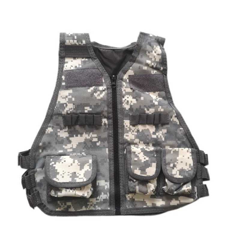 Children Combat Vest Kids Camouflage Multiple Pockets Hunting CS Shooting Jacket Hunting Tactical Waistcoat Training GearXJ250219