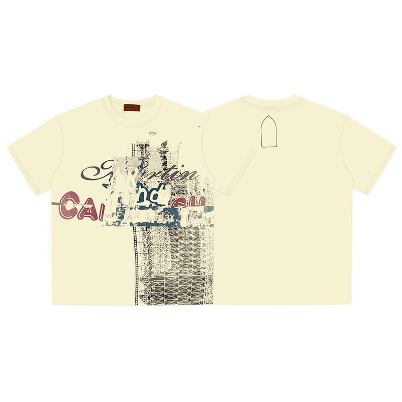 Trendy Who Decisions War Wash Water Printed Loose Men's Short sleeved T-shirt American Top Half Sleeve Summer
