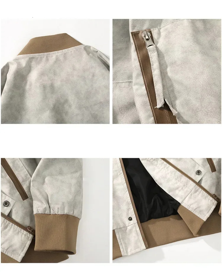Men Bomber Jacket Fashion High Streetwear Casual Autumn Baseball Jackets Man Coats Hip Hop Outwear Clothing Top 250218