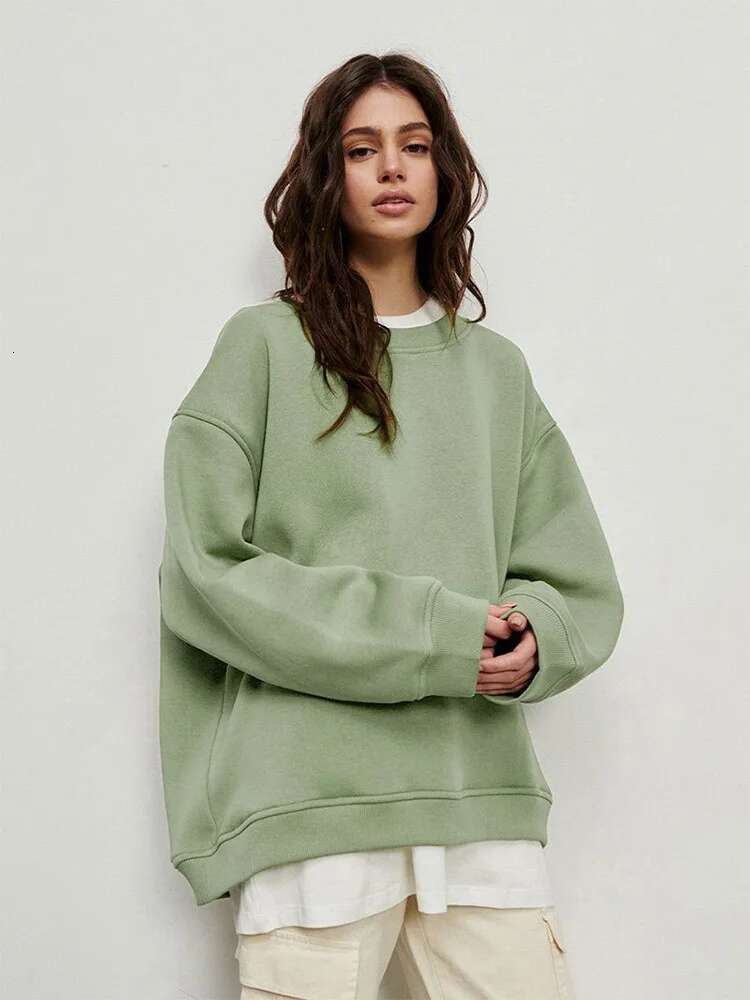 Hoodies & Sweatshirts for Women Autumn Winter Thick Warm Fleece Sweatshirt Girls Streetwear Loose Pullovers