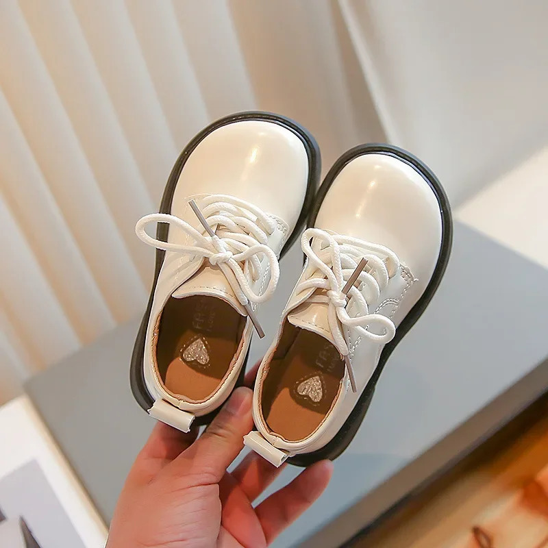 Spring Autumn Children Leather Shoes School Kids Oxfords Unisex Toddler Boys Black Dress Shoes Girls Wedding Lace-up Shoes 250219