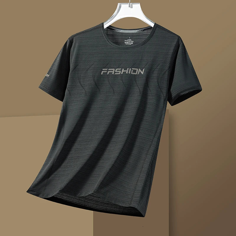 t-shirt men L-7XL 8XL summer ice silk mens short sleeve Quick dry t-shirt printing youth business casual Breathable Top 8931 250217