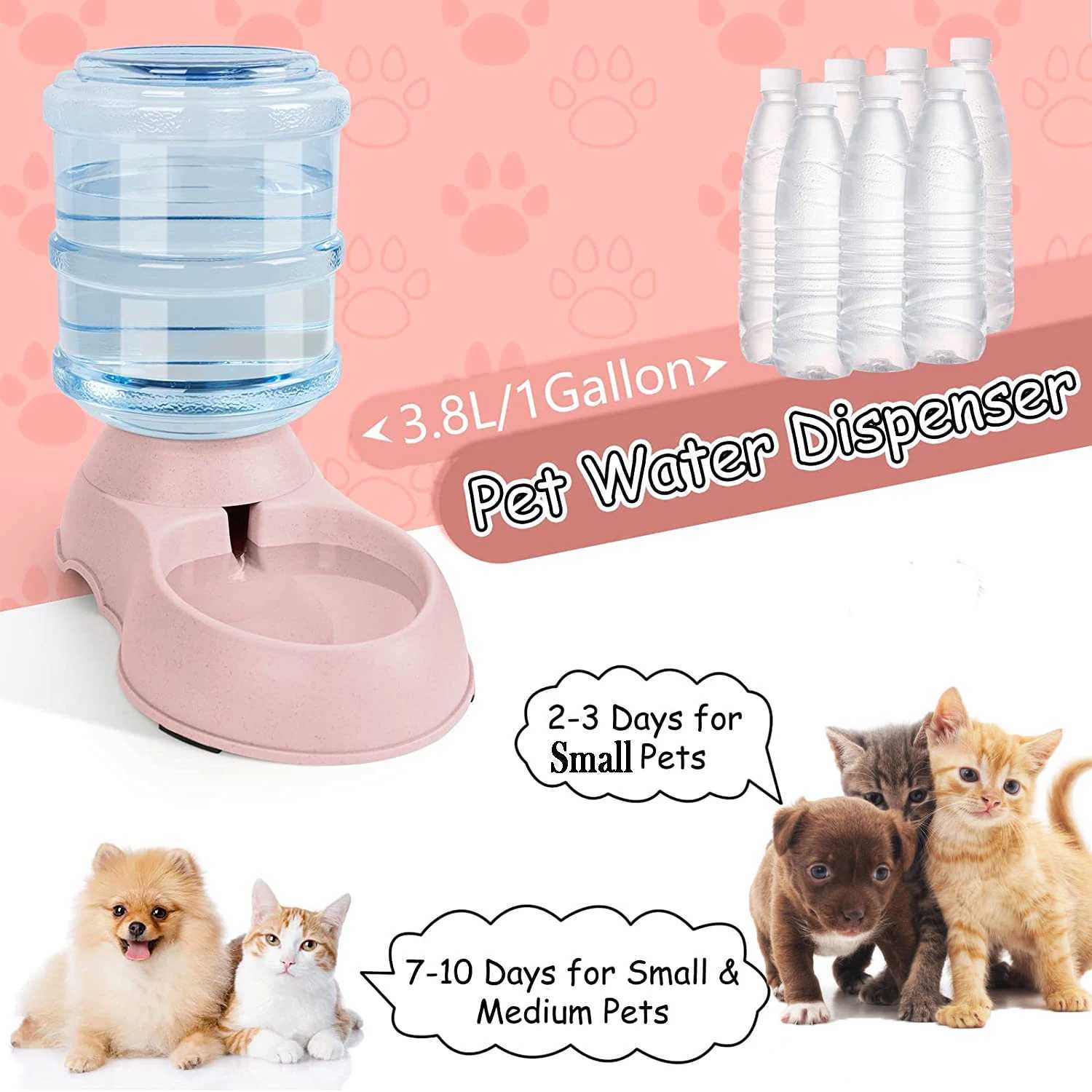 Dog Feeders Automatic Water Dispenser Large Capacity Pet Feeder Small Dog Food Bowl Cat Feeder Drinking Bowl Pet Feeding Drinker Water Bowl H250218