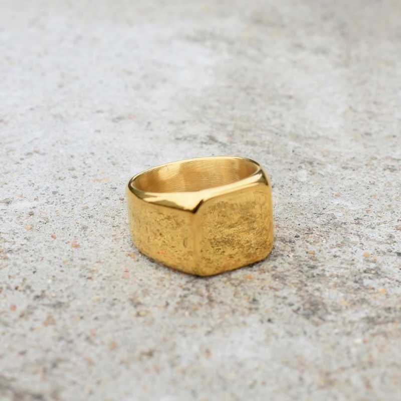 Biker Punk Style Rings for Men Stainless Steels Width Signet Square Finger Fashion Brand Jewelry Accessories Whole SaleXJ250219
