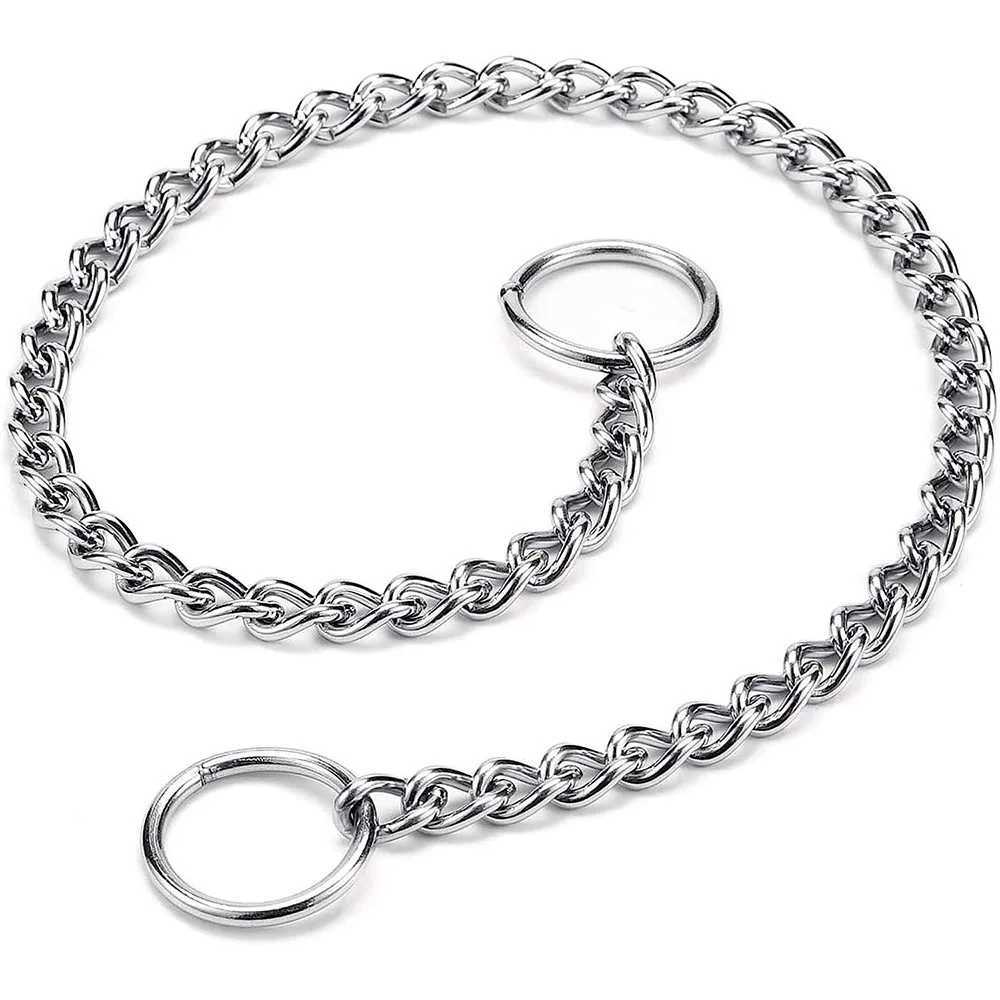 Dog Choke Collar Chew-proof Metal Dog Slip Chain Pinch Collars for Small Medium Large Dogs Training Obedience Pet Chain Collar W250219