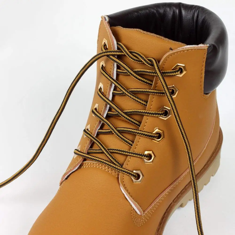 1 Pair Round Shoelaces Martin Boots Shoe Laces Striped Double Color Apply to High Gang Casual Shoes Cotton Shoelace 18 Colors 250219