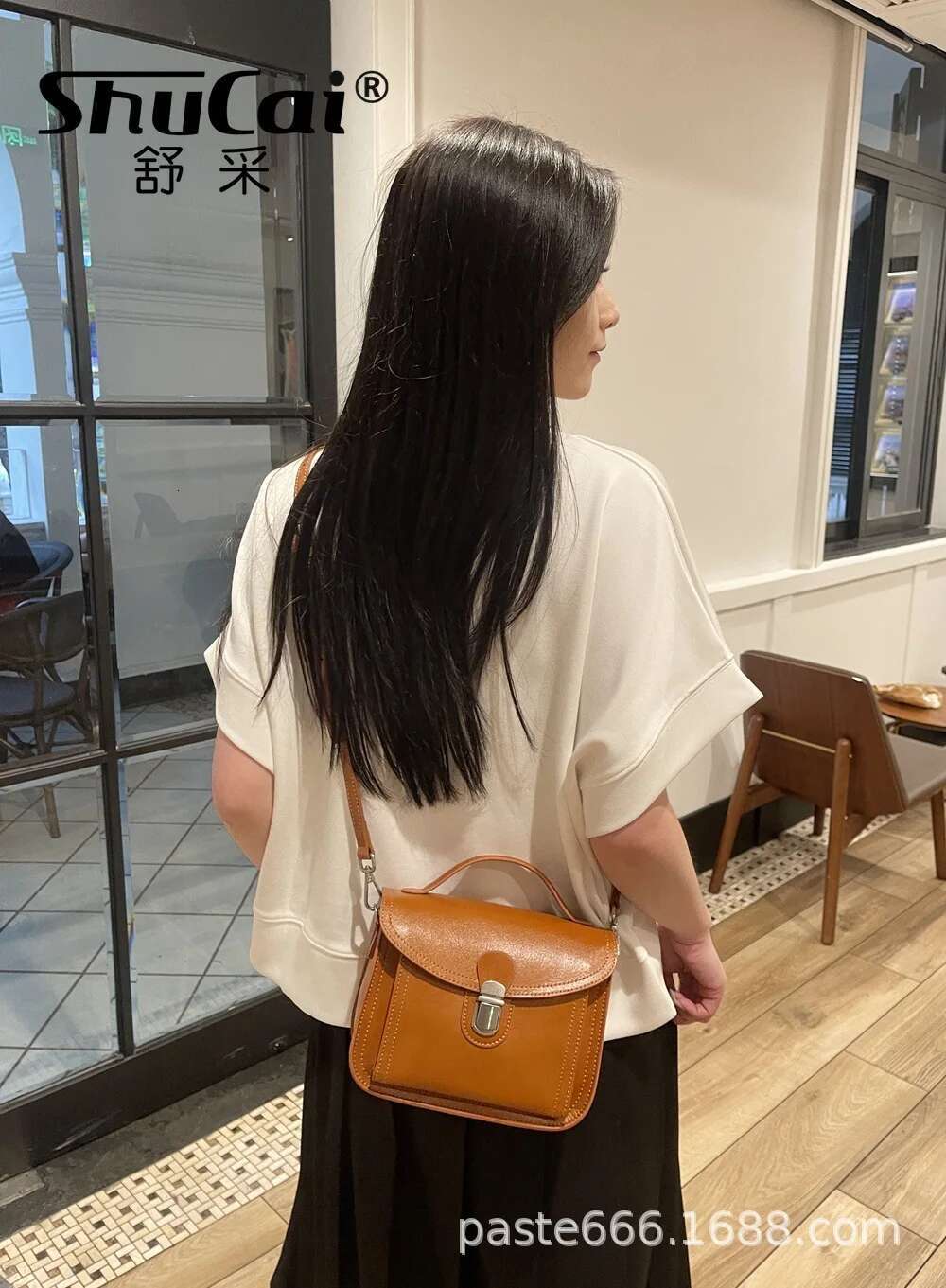 Head Layer Vegetable Tanned Cowhide Vintage Messenger Leather Women's Crossbody Handbag Shoulder Bag