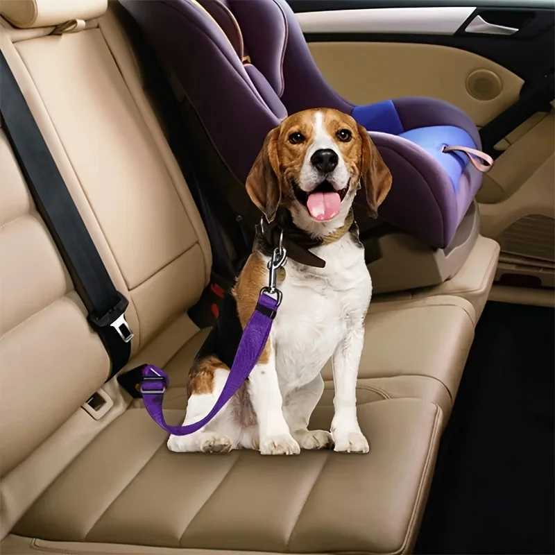 Adjustable Harness and Leash Cat Dog Car Seat Belt Pet Seat Vehicle Dog Harness Lead Clip TractionCar Travel Supplies for DogsXJ250218