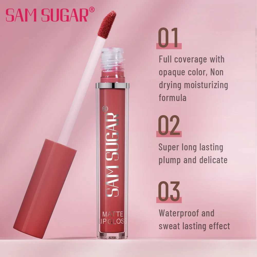 6-color/set matte long-lasting non-stick cup lip gloss set hold makeup show color lip glaze waterproof velvet Liquid lipstickW250219