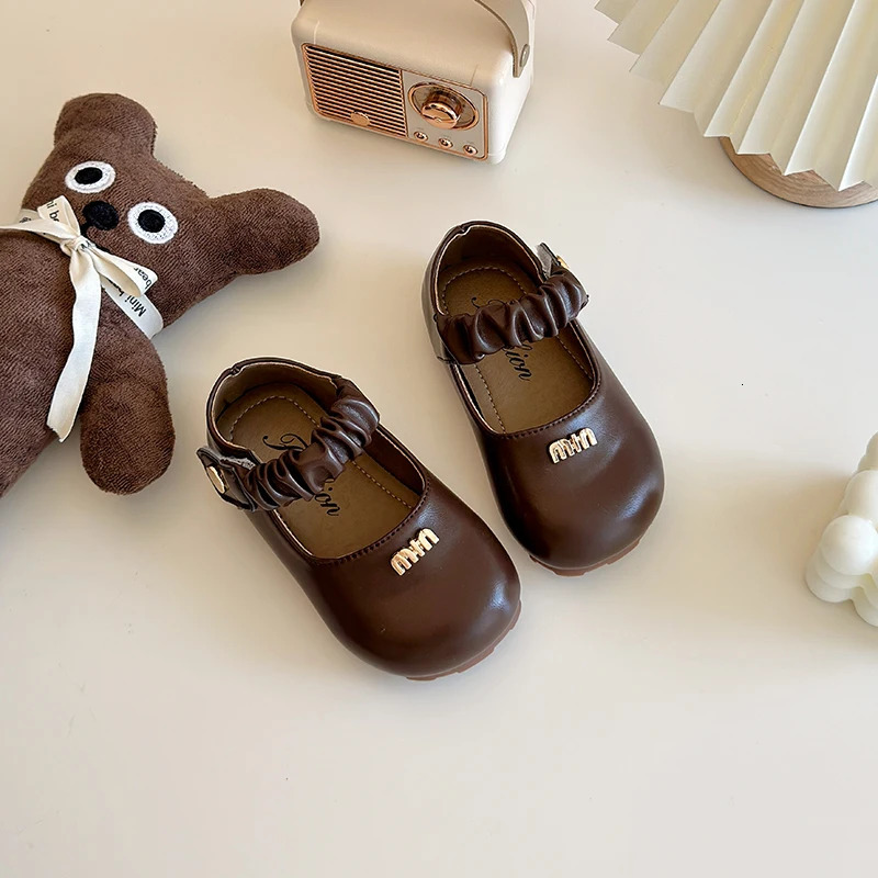 Girls Leather Shoes Spring Autumn Soft Sole Small Girls Princess Single Shoes Childrens Performance Shoes 250219