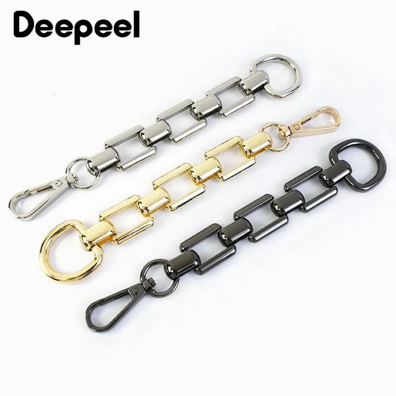 2/5Pcs Deepeel 18cm Metal Chain Bag Shoulder Strap Extension Chains Handles D Ring Adjust Lobster Buckles DIY Hardware Accessory 250214
