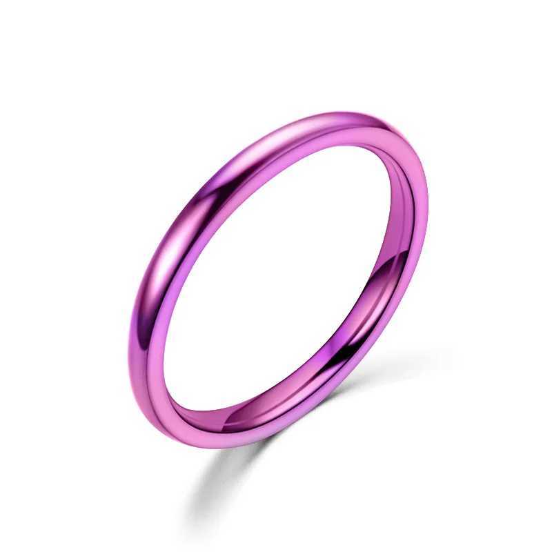 2mm Thin Stainless Steel Rings Rose Gold Fashion Simple Titanium Steel Rings for Women Girl GiftsXJ250219