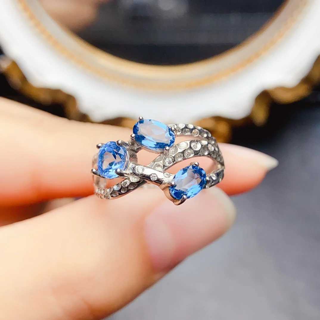 FS 4*6mm Natural Topaz Ring for Women S925 Sterling Silver Fine Charm Weddings Jewelry Gift MeiBaPJ With CertificateXJ250219