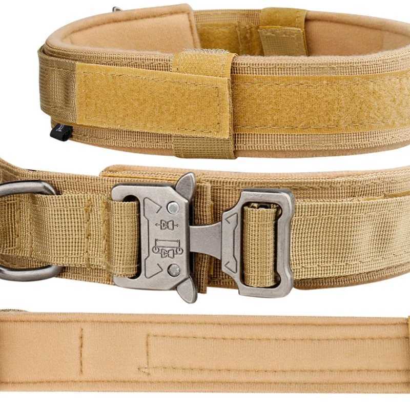 Pet Products Outdoor Tactical Dog Collar Metal Buckle Breathable Nylon Collar Medium Large Dog Training Collar W250219
