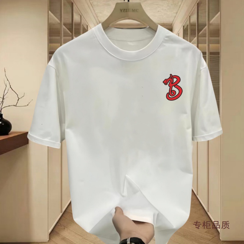 2025 New Personalized Printed Short Sleeved T-shirt For Men Designer T-shirt Hip-hop Retro Style Round Neck Solid Color Bottom Shirt Summer Casual Top