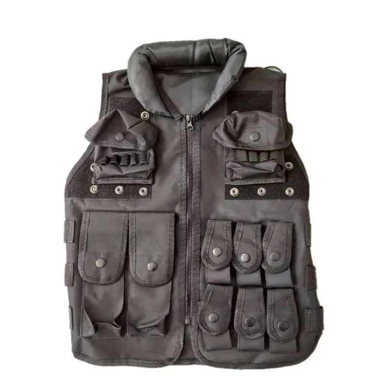 POLICE Law Enforcement Vest Tactical Vest SWAT Combat Waistcoat Hunting CS Protective Equipment Black Uniform for Kids /AldultXJ250219