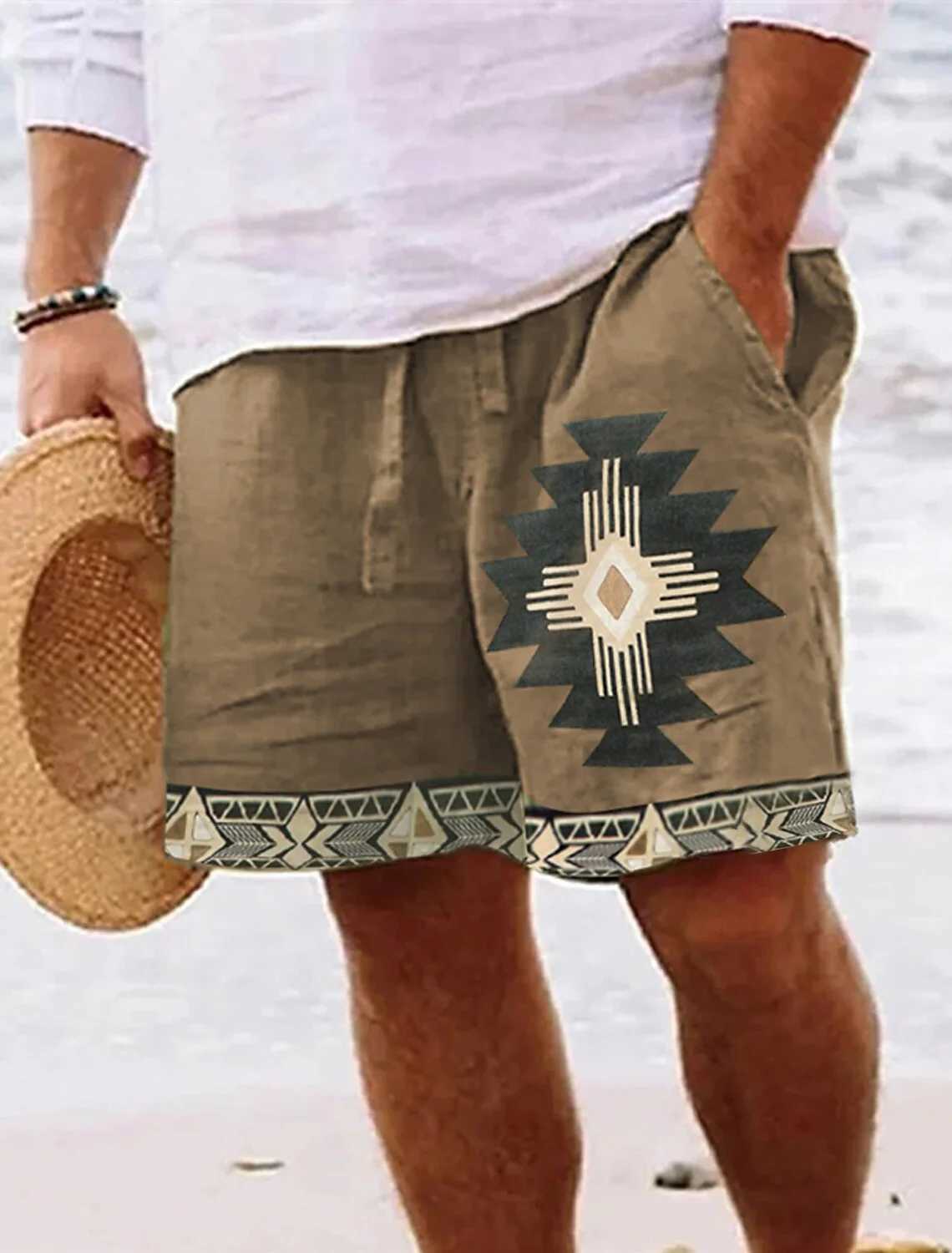 2024 New Mens Retro Cross Totem 3D Printed Shorts Mens Summer Breathable Retro Shorts Fitness Street Shorts W250219
