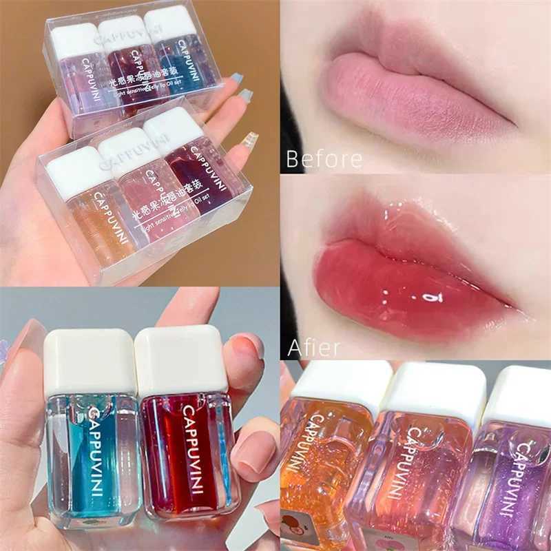 Moisturizing Lipglaze Anti-liplines Lipgloss Lips Makeup Set Transparent Lip Tint Anti-drying Lip Balm Mirror Lipstick CosmeticsW250219