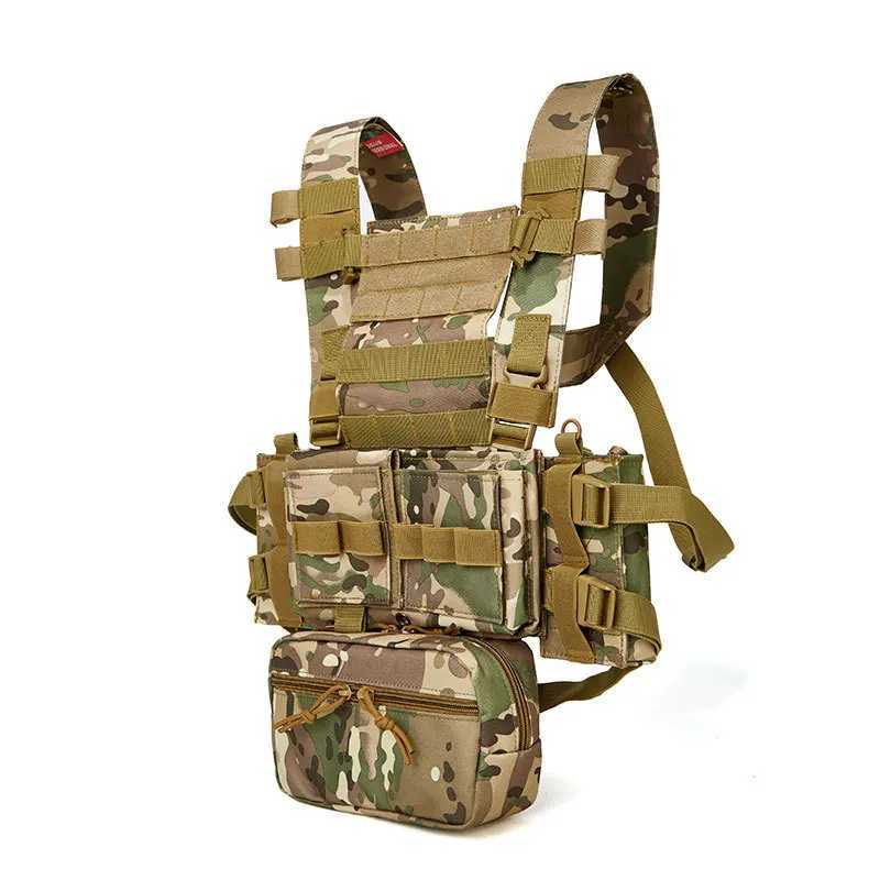Hunting Combat Tactical MK3 Chest Rig Mini Outdoor Airsoft MOLLE System Duty Vest Military Carrier Chest Vest with Mag PouchXJ250219