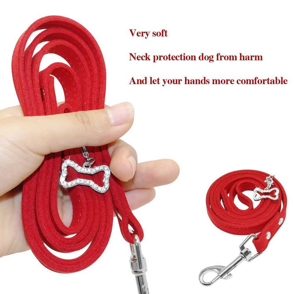 Small Dog Leash Soft Suede Leather Dog Leashes For Chihuahua Yorkishire Pug Small Dogs Cats Walking Leash PinkXJ250218