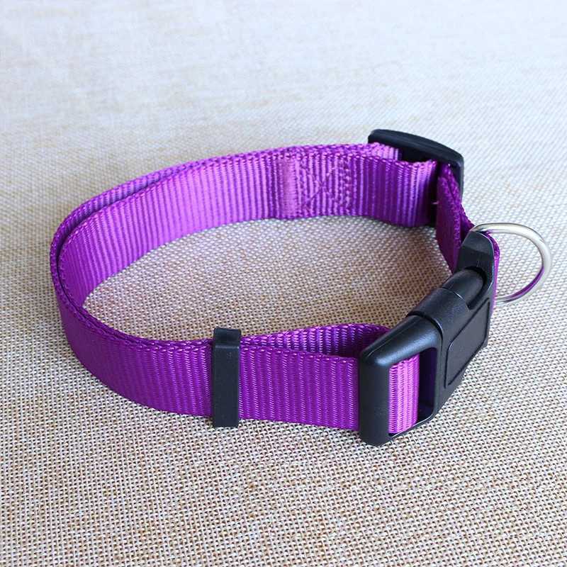 Nylon Dog Collar Adjustable Pet Collar for Small Medium Large Dogs Pitbull Pug Solid Color Dog Leash Pet SuppliesXJ250218