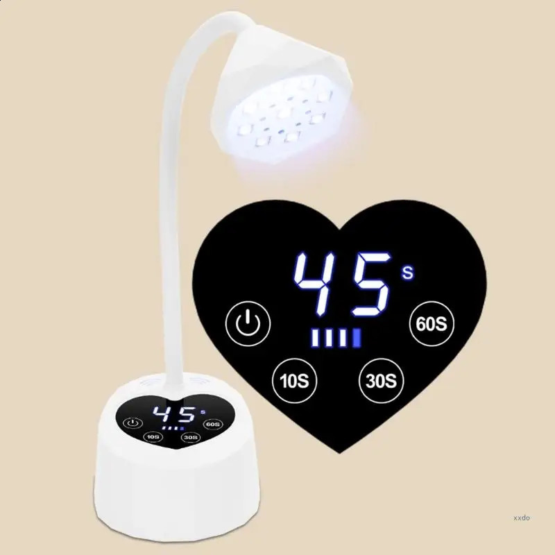 Rechargeable Nail Lamp Nail Light Quick-Drying Nail Lamp with Heart Base Nail Dryer Flexible Nail Light for Gels Nails 250214