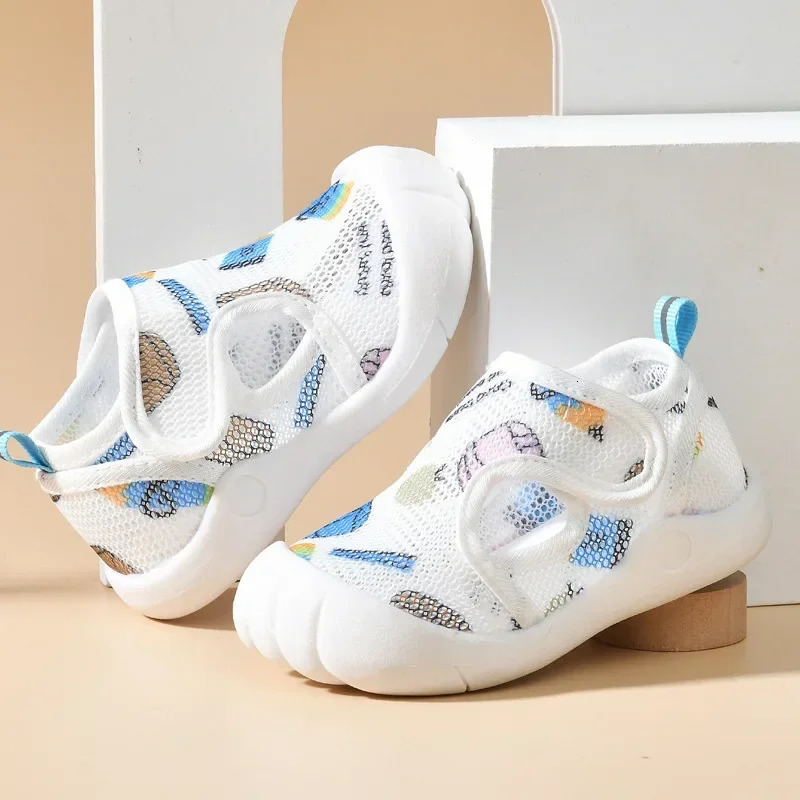 Summer Breathable Air Mesh Kids Sandals 1-4T Baby Unisex Casual Shoes Anti-slip Soft Sole First Walkers Infant Lightweight Shoes 250219
