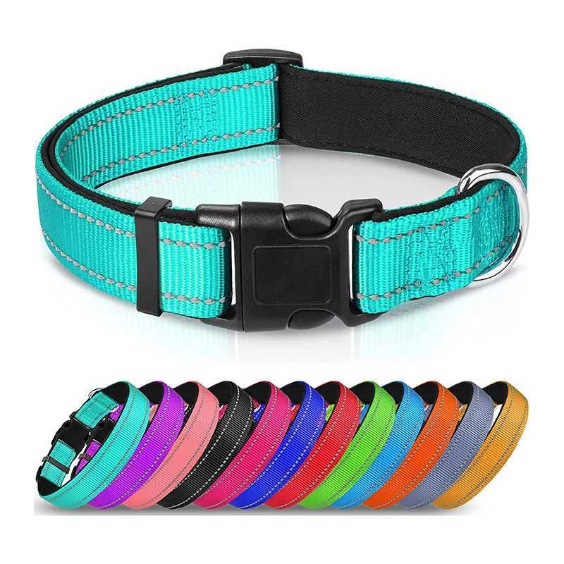 Reflective Dog Collar For Medium Large Dogs Soft Neoprene Padded Nylon Sturdy Adjustable Pets Collar For Medium Large Dogs W250219