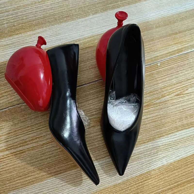 New balloon pointed toe slip on dress shoes strange heel casual women pumps