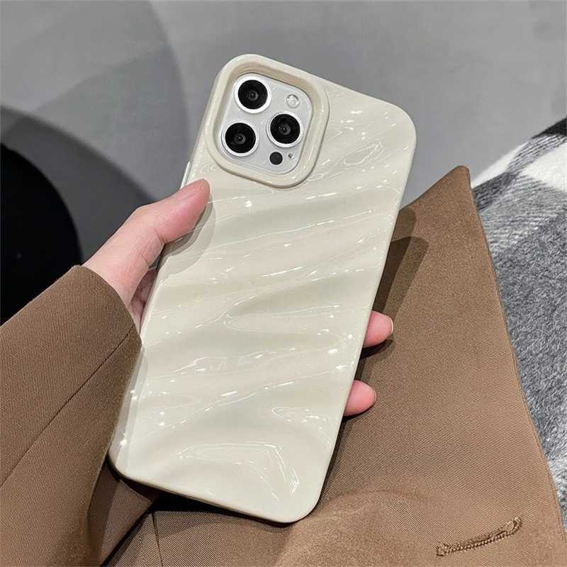 New Arrival Luxury 3D Glossy Wavy 15 14 Pro Max Phone Case For iPhone 11 12 13 14 15 Pro Max X Xr Xs 7 8 Plus Se 3 Shockproof Cover Gift O250219