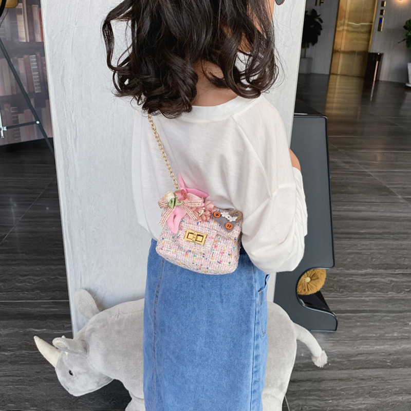 Ddmyshoesvip Children S New Woolen Small Fragrant Wind Girl S Crossbody Bag Princess Accessories Zero Wallet