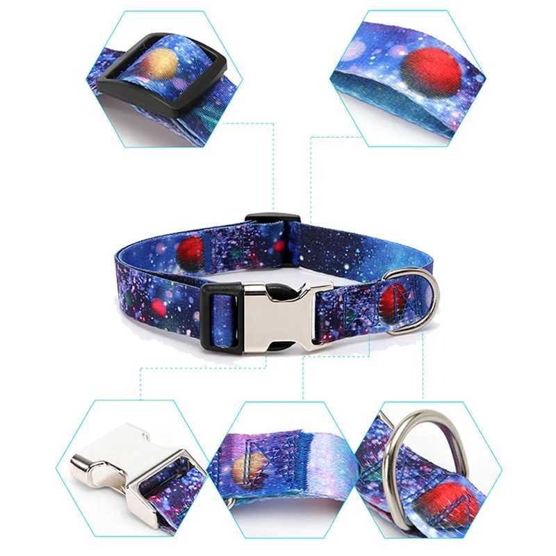 Forest Pattern Collar Pet Accessories Pet Stripes Polyester National Wind Dog Rope Adjustable Nylon Dog Collar Personzed W250219