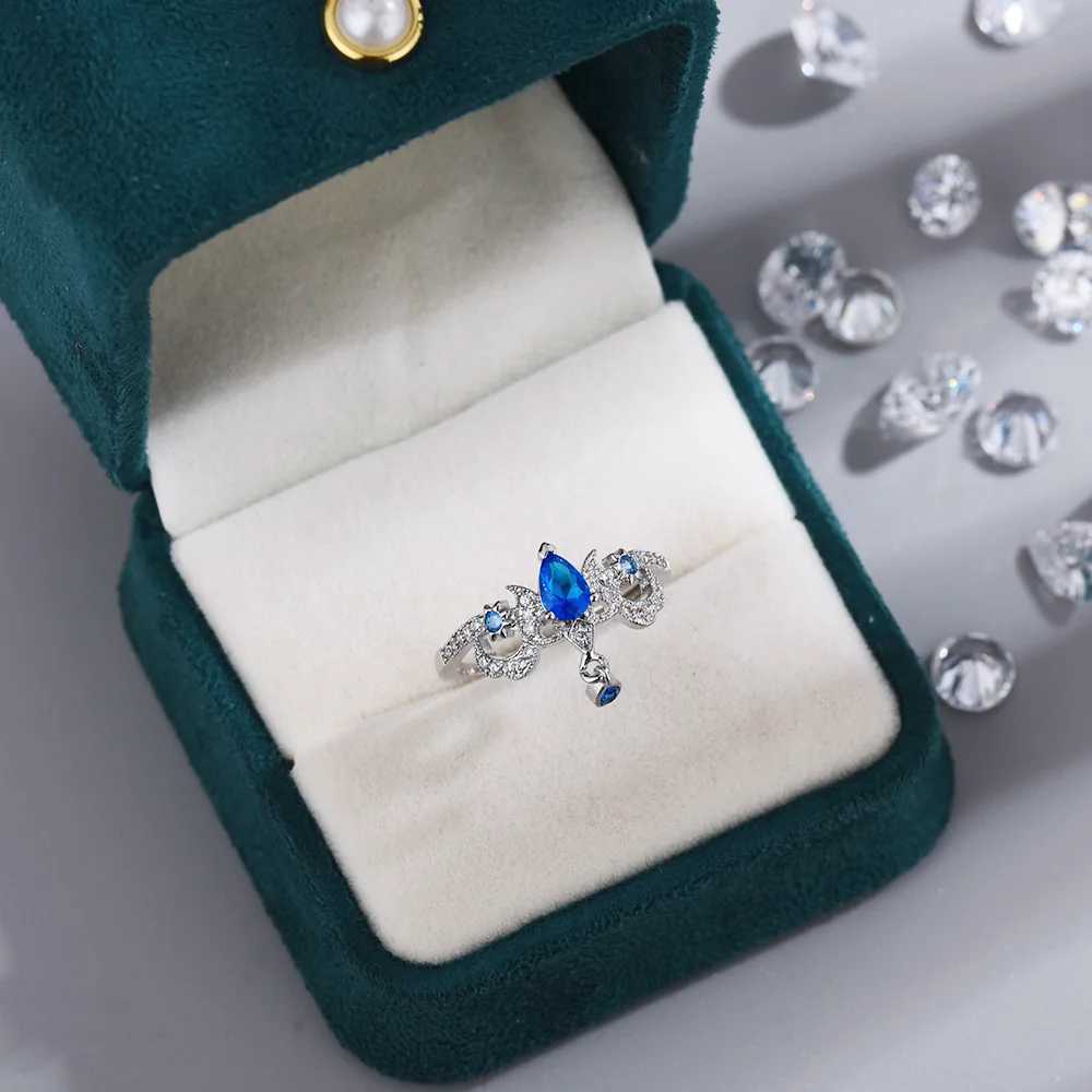 Anime Game Genshin Impact Fontaine Focalors Ring Unisex Adjustable Opening Pendant Rings Jewelry Party Accessories GiftsXJ250219
