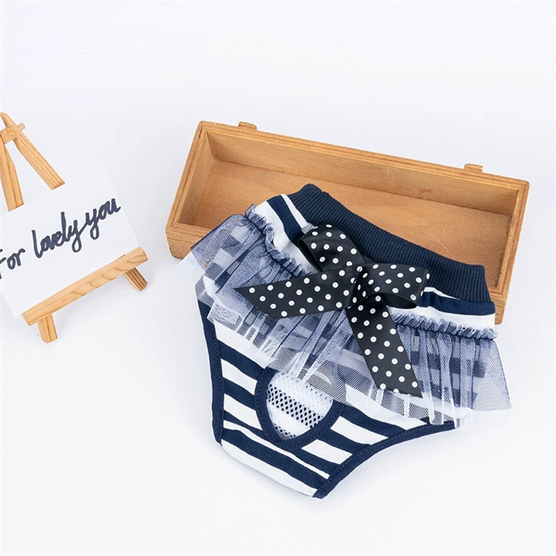 Cute Animal-Themed Canine Hygiene Panties Featuring Embellished Bows - Durable Pet Health Liners