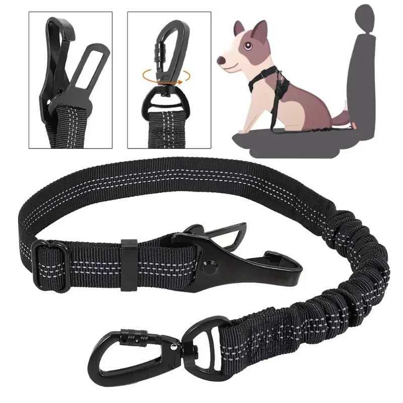 Pet Dog Cat Car Seat Belt Harness Vehicle Adjustable Safety Lead Retractable Leash Traction Rope for Dogs Travel Pet SuppliesXJ250218