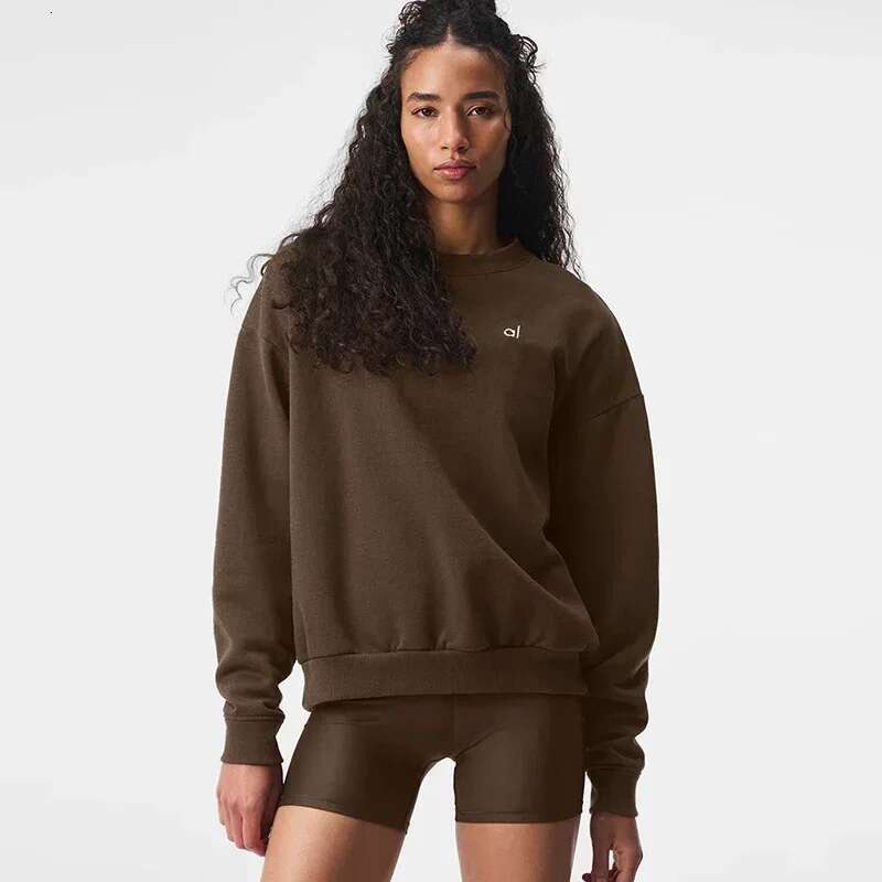 Yoga Women's Solid Color Ribbed Round Neck Hooded Sweatshirt Autumn And Winter Men's Loose High-Quality Top Casual Sports Pants